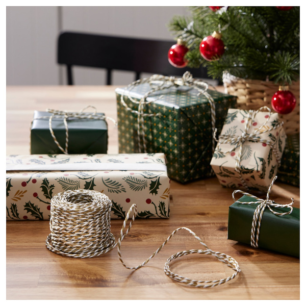 10554976 Шнур, белый/золотой, 40 м