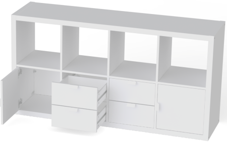 00067 Вставка с 2 ящиками, 33х33х37, белый