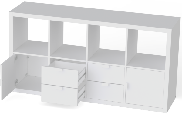 00067 Вставка с 2 ящиками, 33х33х37, белый