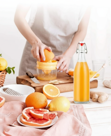 666261 Бутылка с бугельным замком, прозрачное стекло, 0,5 л