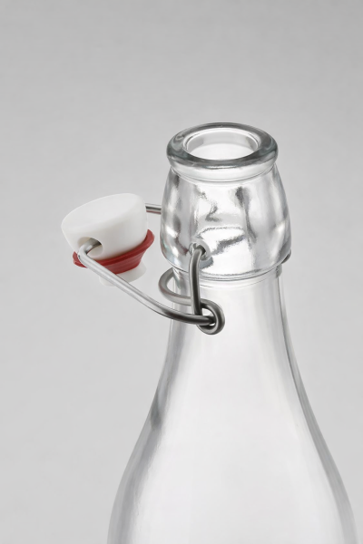 666261 Бутылка с бугельным замком, прозрачное стекло, 0,5 л