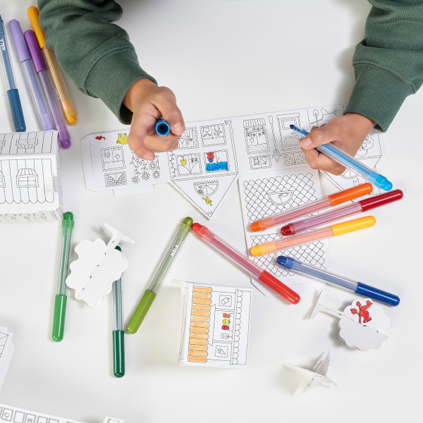 70456591 Тонкий маркер / фломастер, разные цвета, 24 шт. 