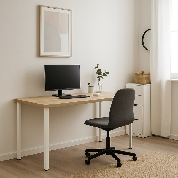 00913 Стол письменный, дуб беленый/белый, 2/ТТ, 140x75x55 см