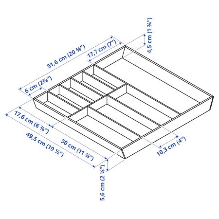 70433104 Лоток для столовых приборов, светлый бамбук, 52x50 см