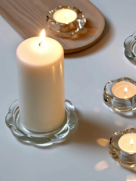 10607041 Подсвечник для свечи, прозрачный, 11 см