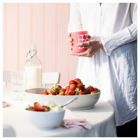 10582663 Ароматическая свеча в стакане, клубника/ярко-розовый, 45 ч