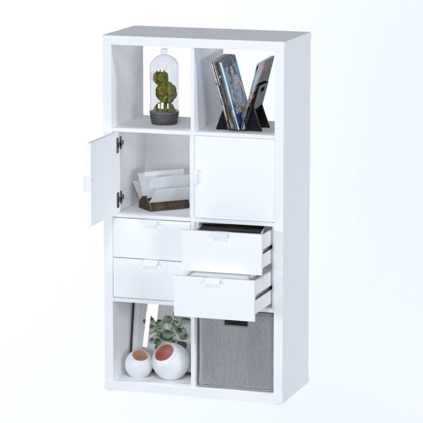 01880 Вставка с 2 ящиками с ручками металлическими, 33х33х37, белый