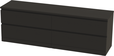 00272 Комод / тумба, 4 ящика, шпон ясень черный, 160x54x40 см