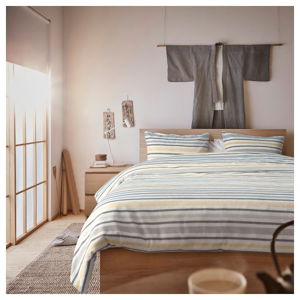 30548668 Пододеяльник и 2 наволочки разноцветные полосы, 200x200/50x60 см