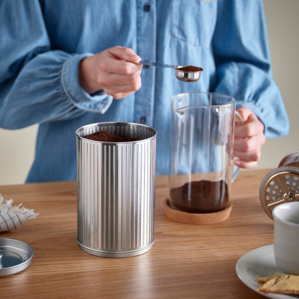 50605691 Банка с крышкой, для кофе/чая/серебристый, 1,3 л