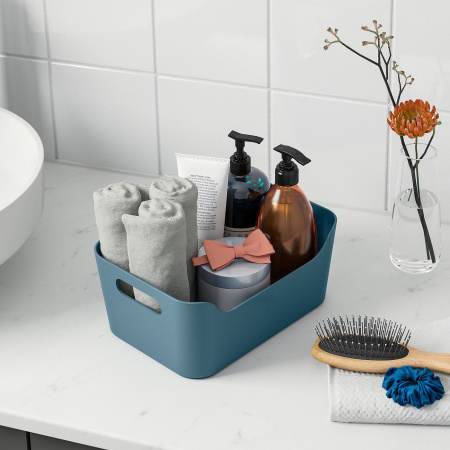 00610548 Контейнер, серо-голубой, 24x17 см