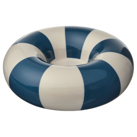 50591929 Подсвечник для греющей свечи, темно-синий/белый, 4 см