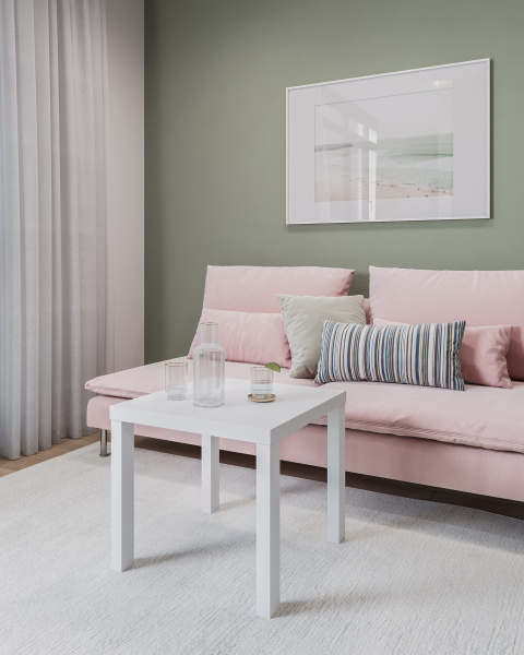 00111 Журнальный стол, белый, 50x50x45 см