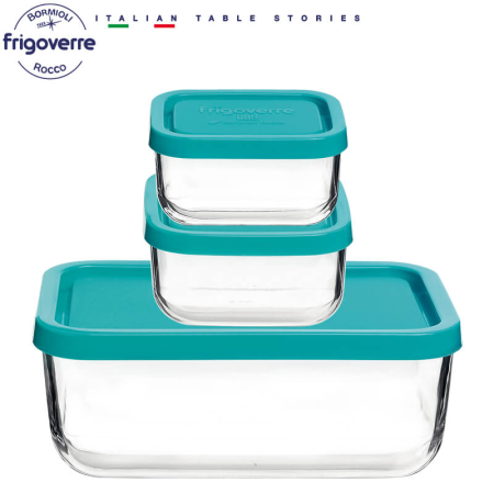 390210 Набор контейнеров для продуктов, прямоугольной формы/стекло, 3 шт (21x13 см, 10x7 см, 10x10 см)