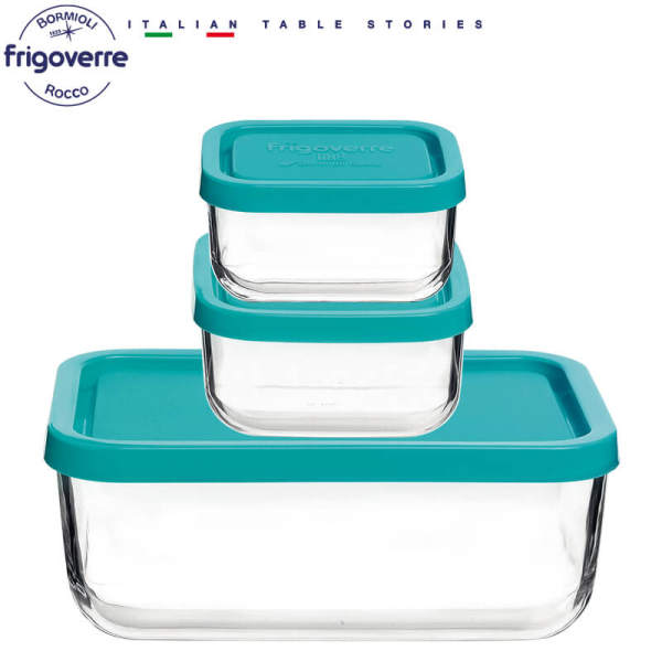 390210 Набор контейнеров для продуктов, прямоугольной формы/стекло, 3 шт (21x13 см, 10x7 см, 10x10 см)