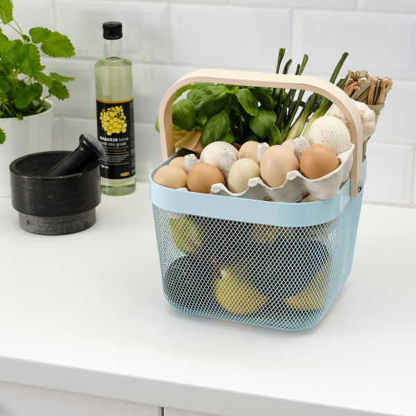 50520084 Корзина, голубой, 25x26x18 см