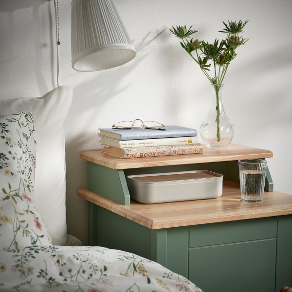 70555299 Контейнер с крышкой, светло-бежевый, 12x24x6 см