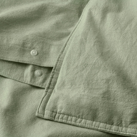 30585175 Пододеяльник и наволочка, серо-зеленый, 150x200/50x60 см