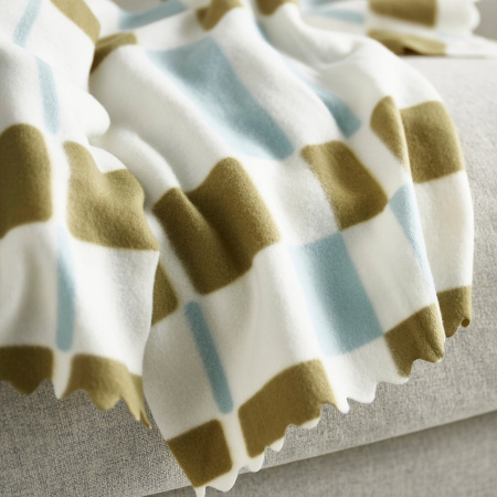 70572171 Плед, желто-зеленый/серо-бирюзовый, 120х160 см