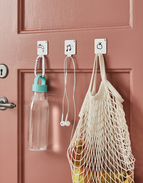 80347101 Крючок самоклеящийся, белый, 3 шт.