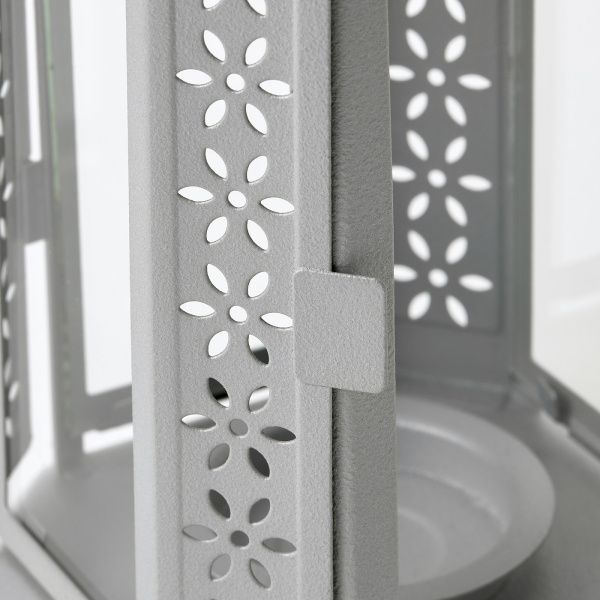 30529523 Фонарь д/греющей свечи, серебристый, 22 см