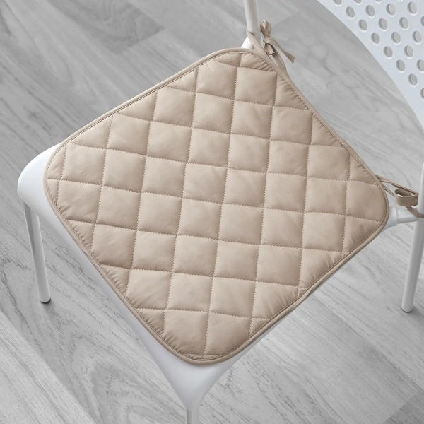 30490894 Подушка на стул, бежевый, 38/35х38х2 см