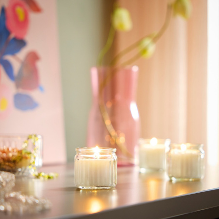 20608733 Ароматическая свеча в стакане, ваниль/светло-бежевый, 12 ч