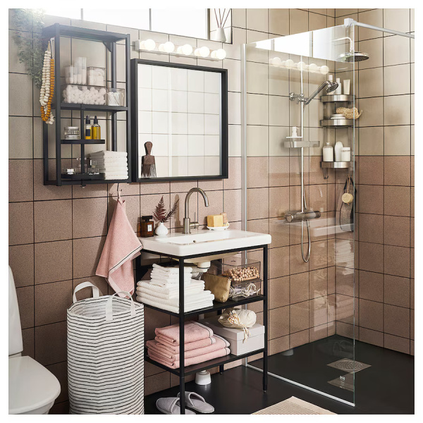 50320320 Зеркало, черный, 65x65 см