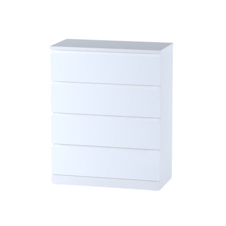 00234 Комод, 4 ящика, белый, 80x100x40 см