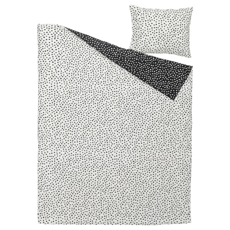 10591182 Пододеяльник и наволочка, черно-белый/в горошек, 150x200 / 50x60 см