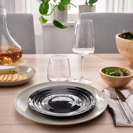 40563696 Тарелка десертная, черный, 19 см