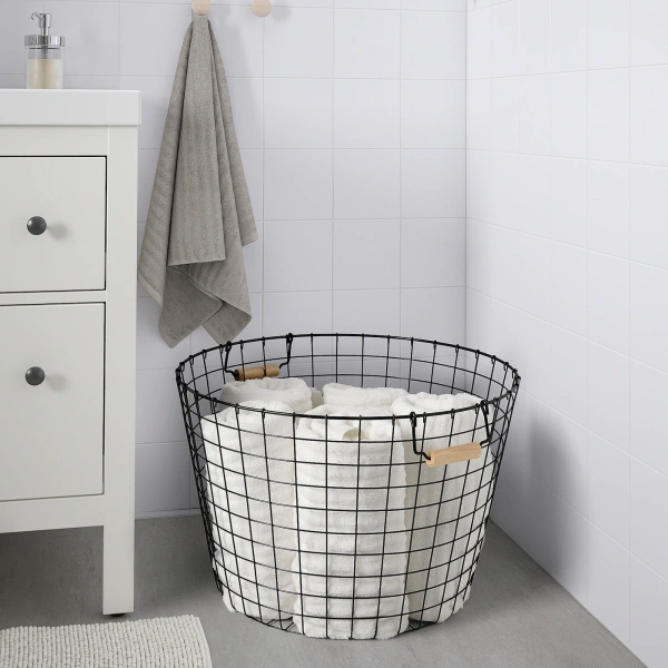 50503937 Проволочная корзина с ручками, черный, 59x40 см