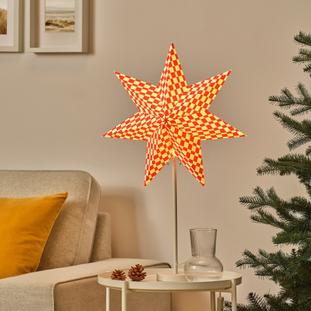 50606563 Абажур, красный / белый, 48 см