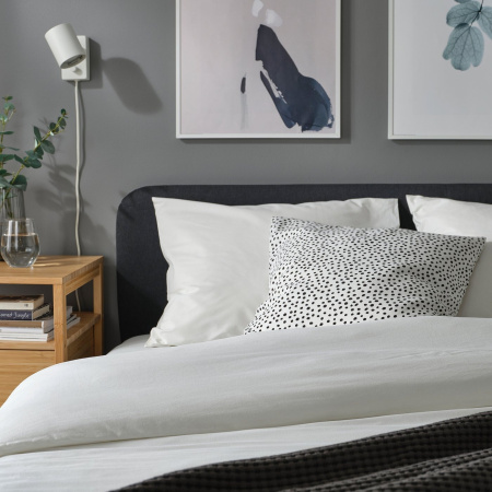 40599619 Чехол на подушку, белый/черный, 50x50 см