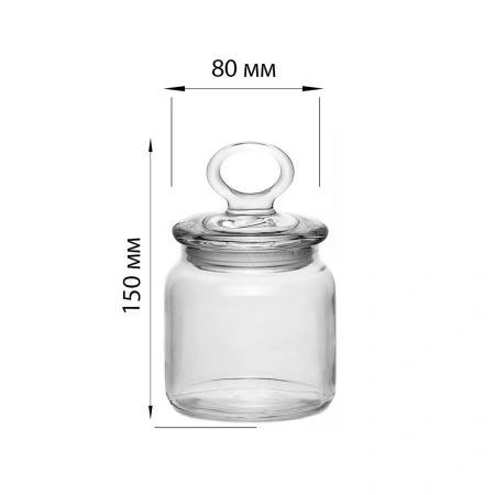 1109020 Банка с крышкой, прозрачное стекло, 575 мл