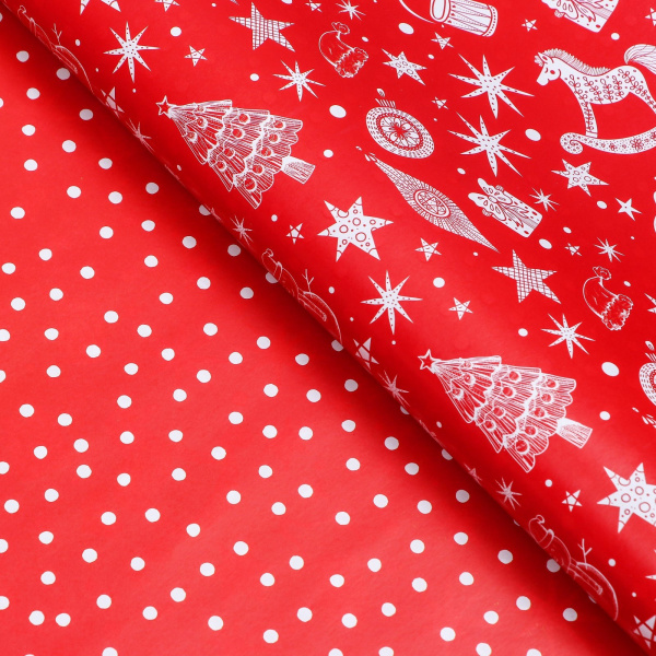 9842370 Бумага упаковочная глянцевая двусторонняя "Щелкунчик ", 1 лист, 70 х 100 см 