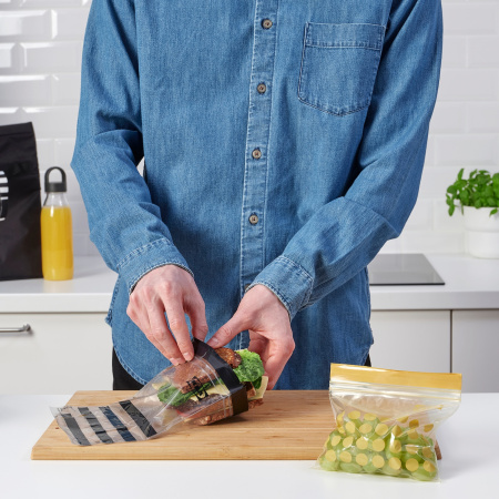 50525642 Пакет закрывающийся, черный/желтый, 60 шт.