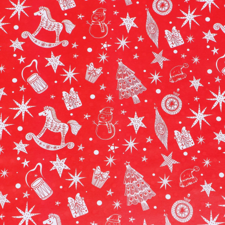 9842370 Бумага упаковочная глянцевая двусторонняя "Щелкунчик ", 1 лист, 70 х 100 см 