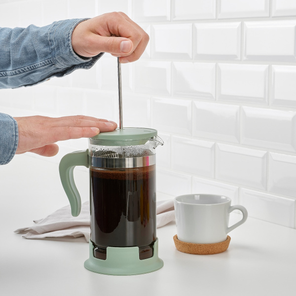 10538694 Кофе-пресс/заварочный чайник, стекло/нержавеющая сталь светло-зеленый, 1л