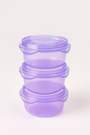 50597101 Набор контейнеров с крышкой, сиреневый, 70 мл, 3 шт.