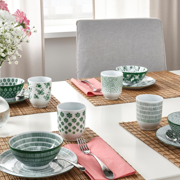 20511458 Кружка, с рисунком/зеленый, 22 сл, 4 шт