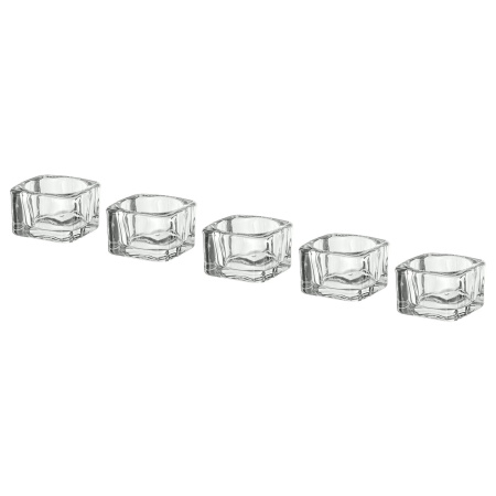 00259141 Подсвечник для греющей свечи, прозрачное стекло, 5x5 см, 5шт