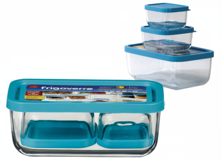 390210 Набор контейнеров для продуктов, прямоугольной формы/стекло, 3 шт (21x13 см, 10x7 см, 10x10 см)