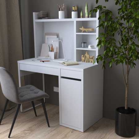 02399 Надстройка для стола письменного, белый, 105х65х17 см