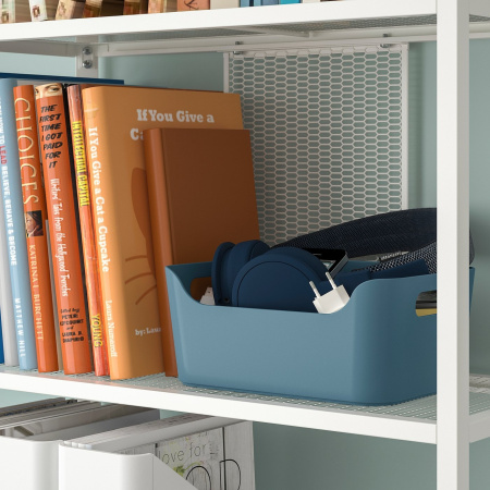 00610548 Контейнер, серо-голубой, 24x17 см