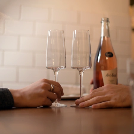 365752-4 Набор бокалов для шампанского, прозрачное стекло, 262 мл, 4 шт