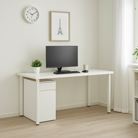 00463 Стол письменный, белый, 2/ТТ, 140x75x55 см