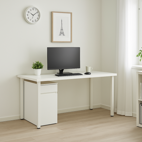 00463 Стол письменный, белый, 2/ТТ, 140x75x55 см