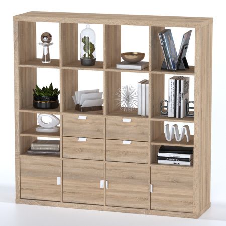 00685 Стеллаж, 147х147х38 см, дуб беленый