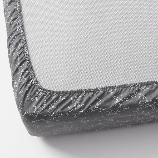 40433469 Простыня натяжная, с цветочным орнаментом, 160x200 см